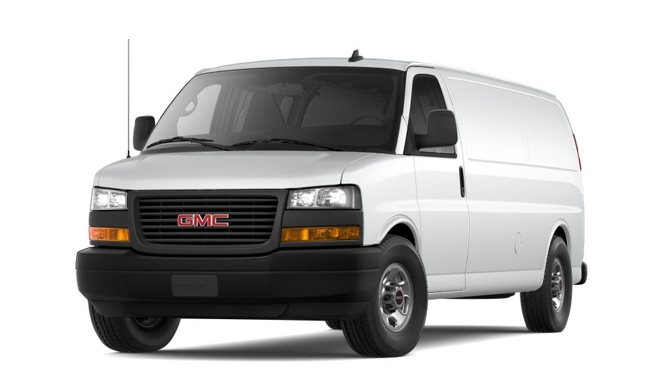 New Summit White 2020 GMC Savana Cargo Van 2500 Extended Wheelbase Rear ...